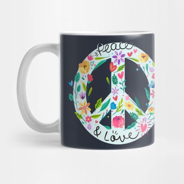 Peace And Love Symbol With Flower Power by LittleBunnySunshine